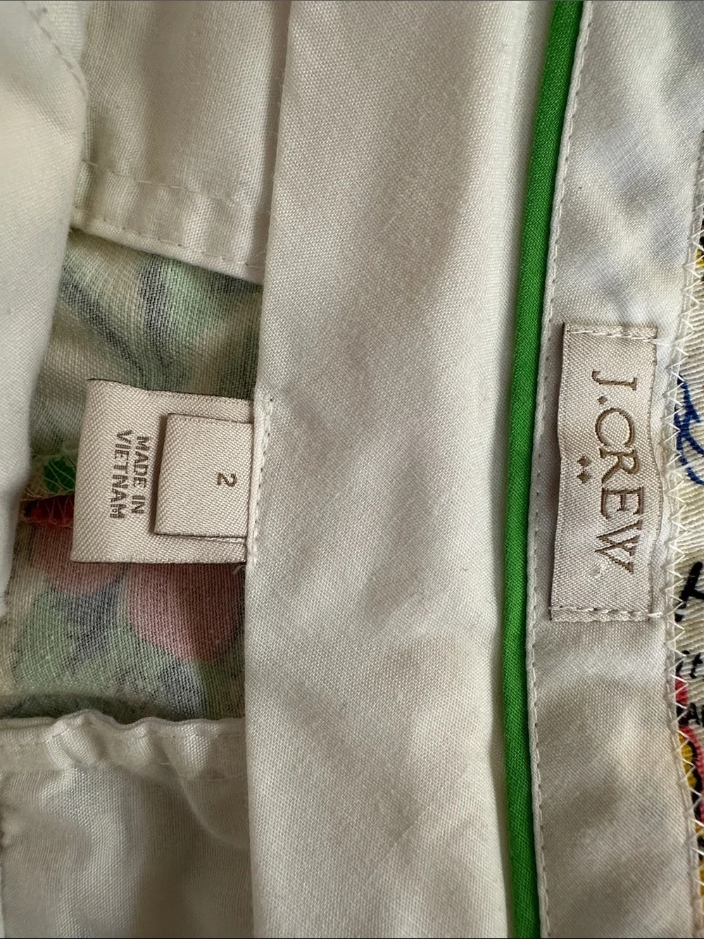 J. Crew Cream Tropical Map Print Button-Front Shorts